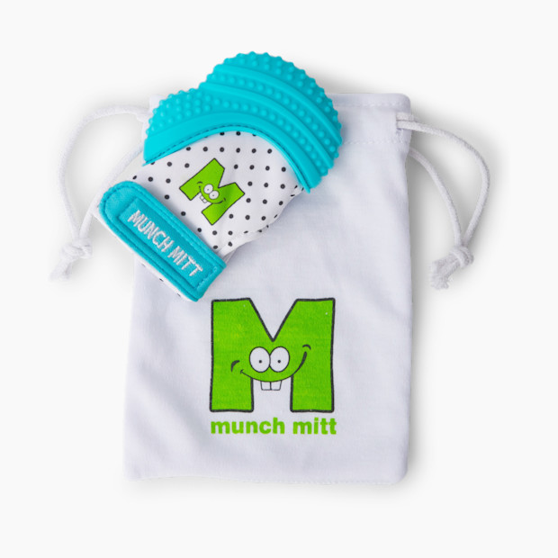 Malarkey Kids Munch Mitt - Aqua/Polka Dots.