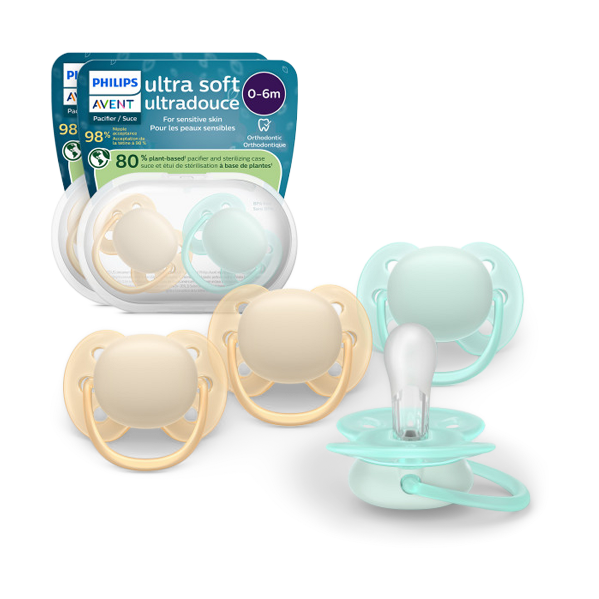 Philips Avent Ultra Soft Pacifier 0-6M (4 Pack).