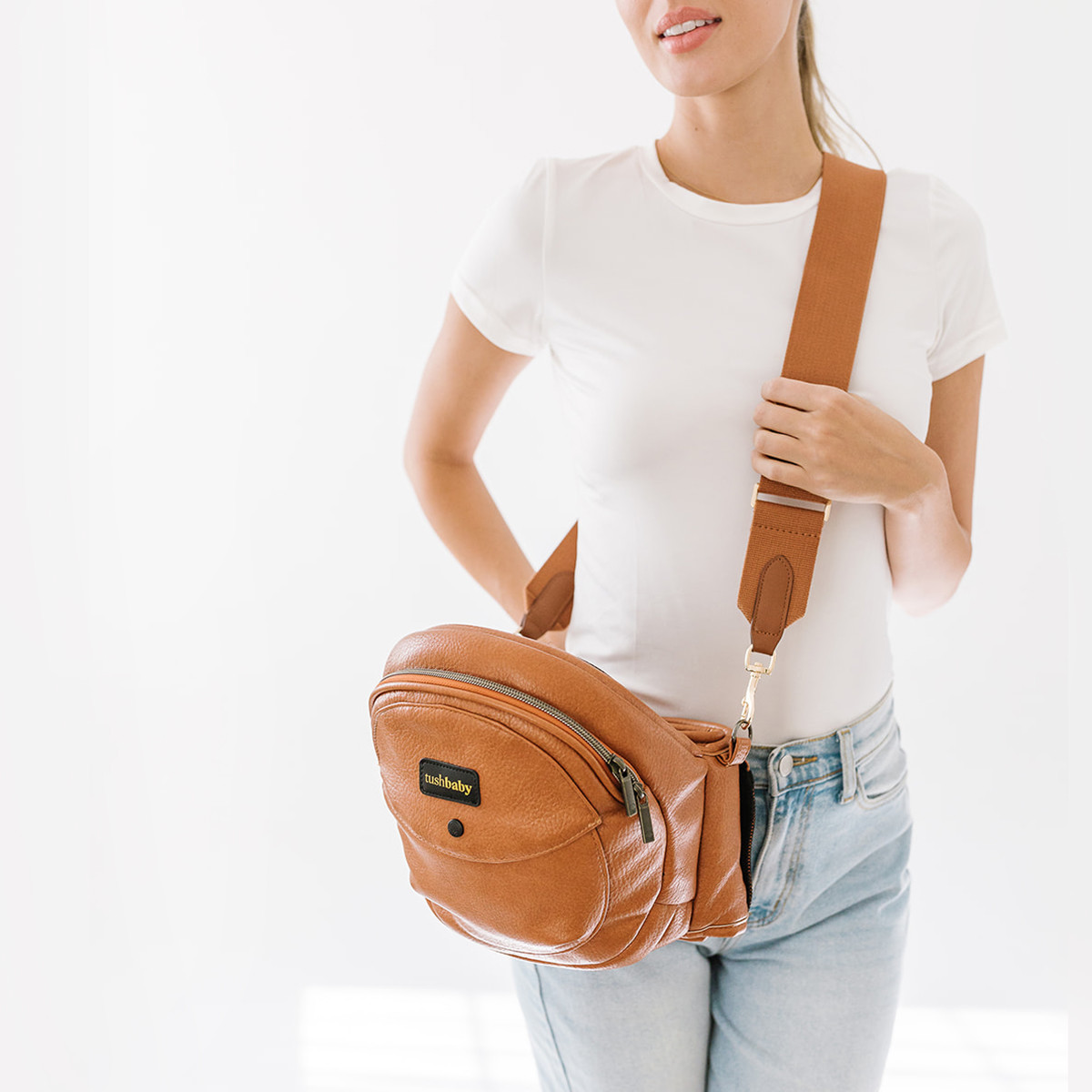Tushbaby Crossbody Strap - Tan.