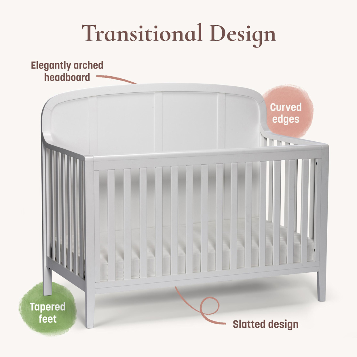 Little Seeds Briar Headboard Crib - Bottle Green.