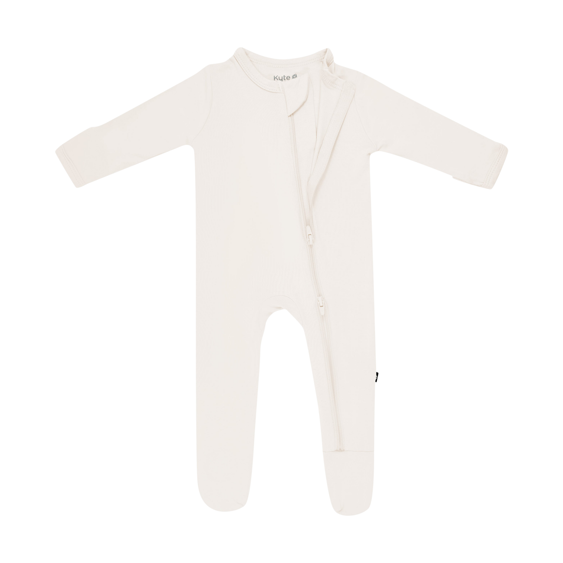 Kyte Baby Zipper Footie - Oat, 3-6 M.