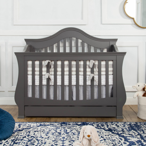 Namesake Ashbury 4-in-1 Convertible Crib with Toddler Bed Conversion Kit - Manor Grey.