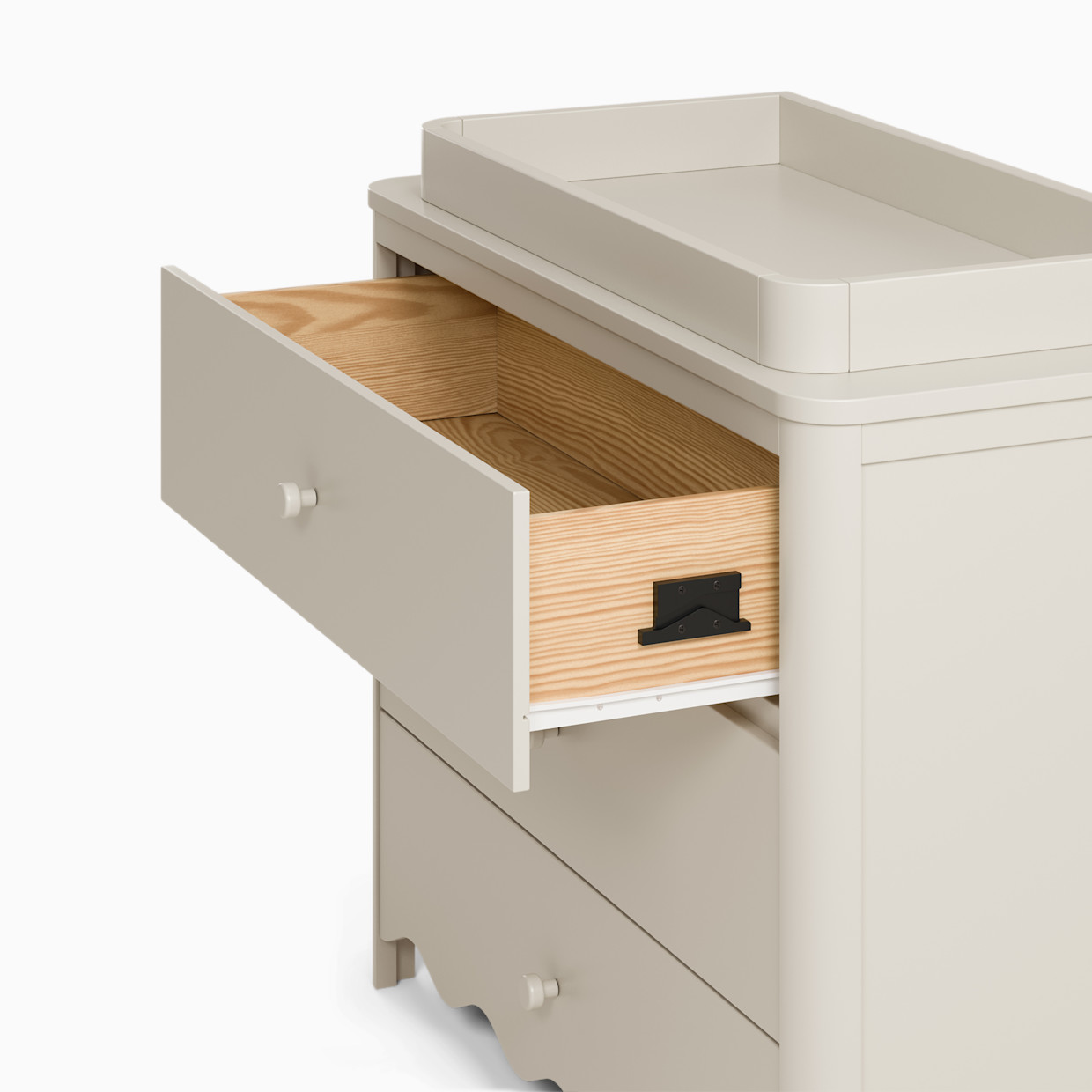 Storkcraft Casablanca 3 Drawer Chest with Removable Changing Table Topper - Frosted Oat.