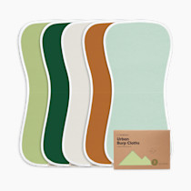 Organic Burp Cloths Baby Boy & Girl - 5-Pack Super Absorbent Cotton Burping Cloths for Babies, Soft & Plush Newborn Spit Up Rags, Infant Towels for Milk Spit Up, Unisex, Large 21" x 10" (Hunter)