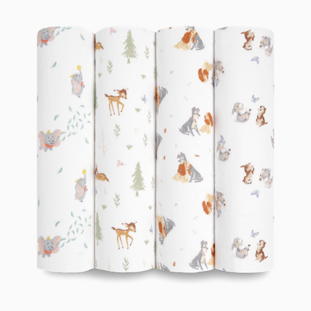 Aden + Anais Disney Essentials Cotton Muslin Swaddles (4 Pack).