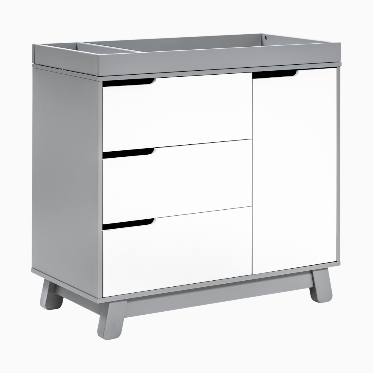 babyletto Hudson 3-Drawer Changer Dresser - Grey/White.