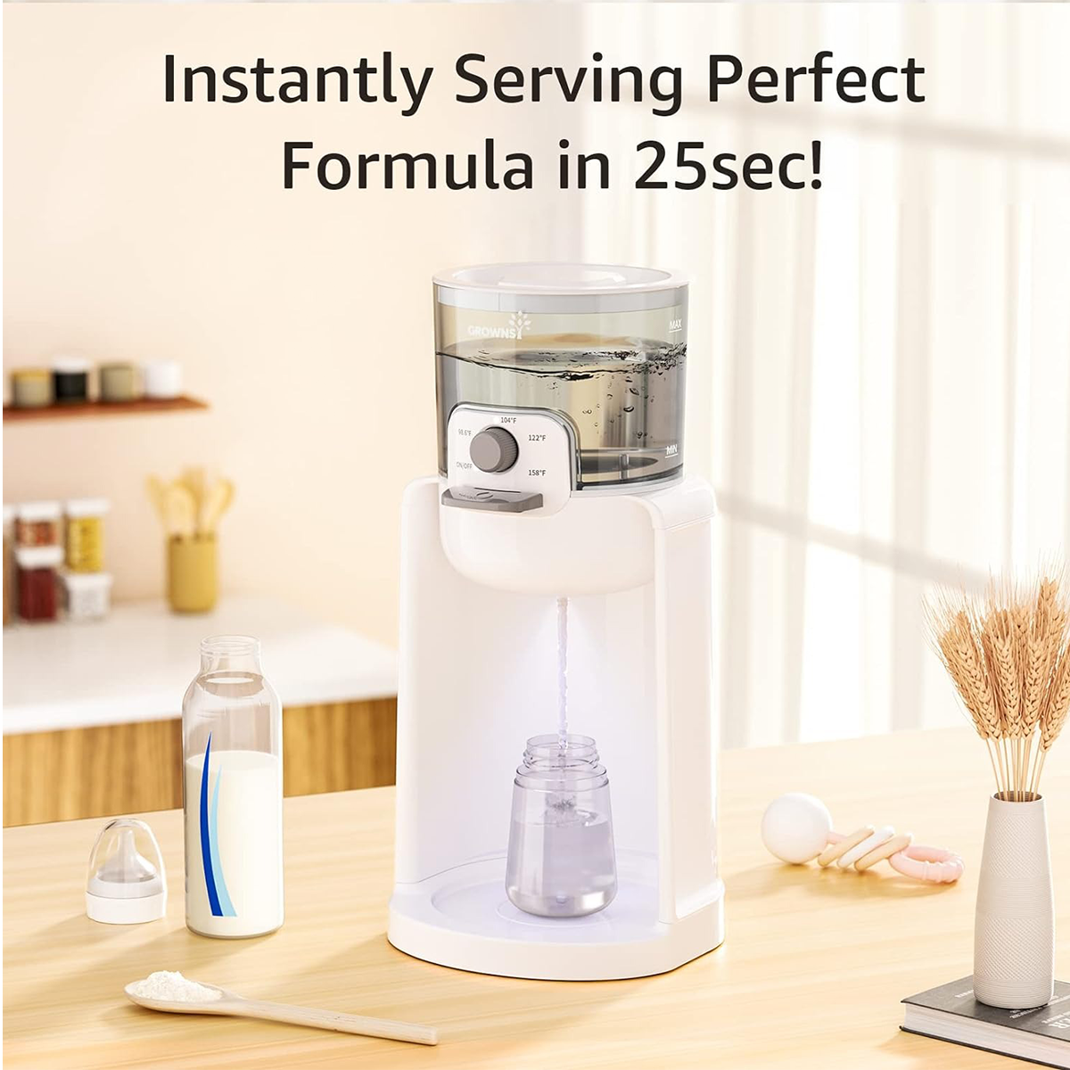 GROWNSY Warm Water Dispenser with Smart Thermostat & Night Light.