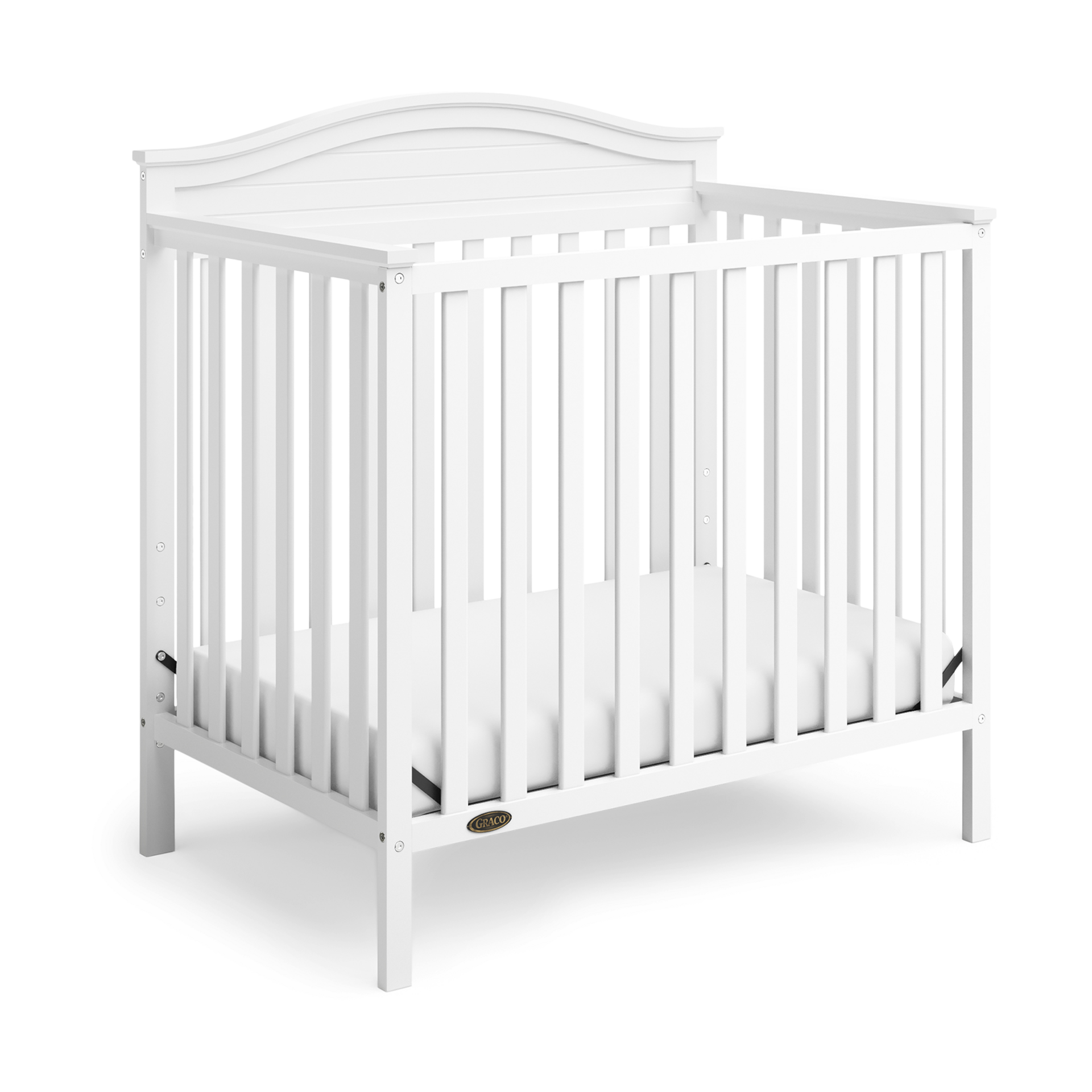 Graco Stella 4-in-1 Convertible Mini Crib - White.