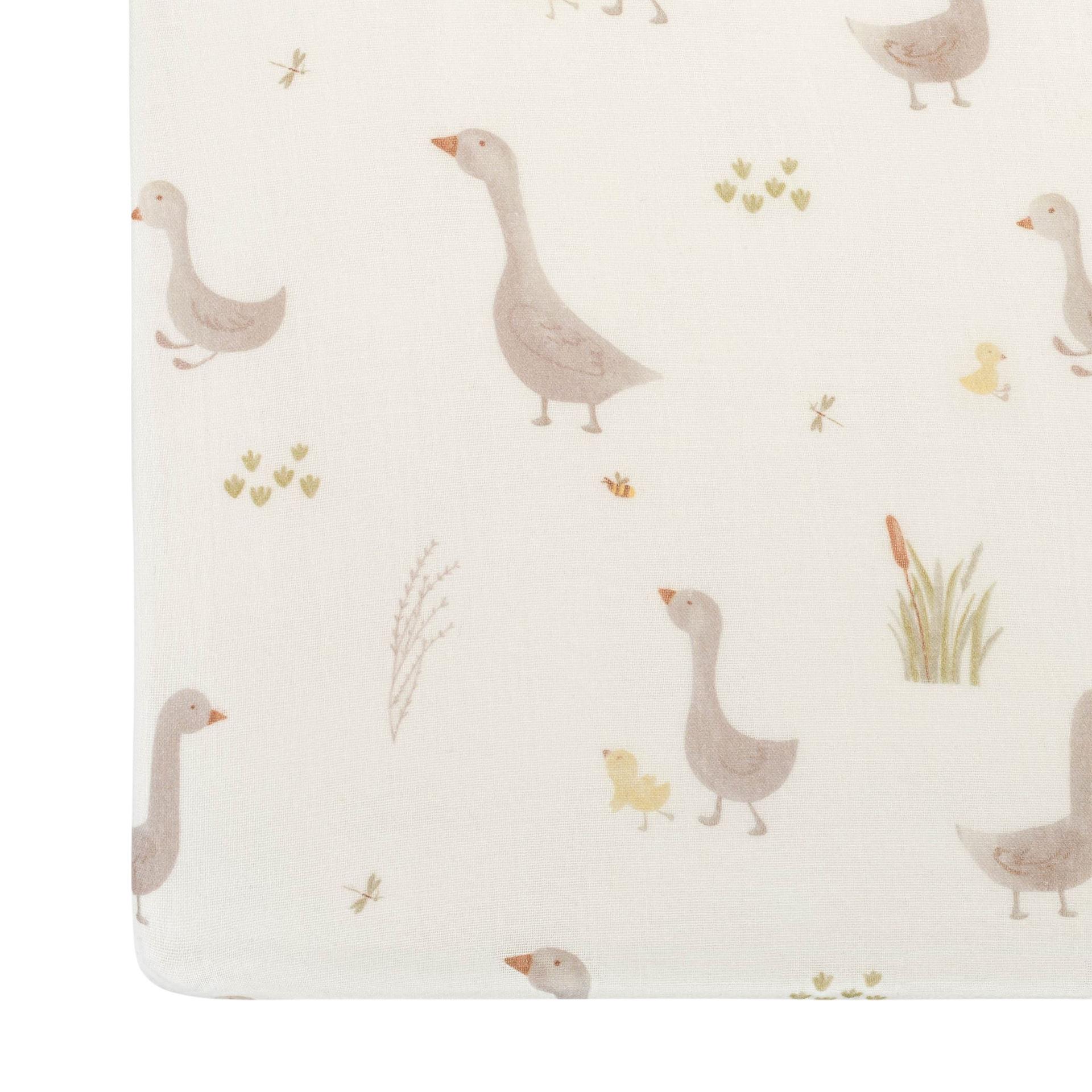Crane Baby Cotton Sateen Crib Fitted Sheet - Charlie Goose.