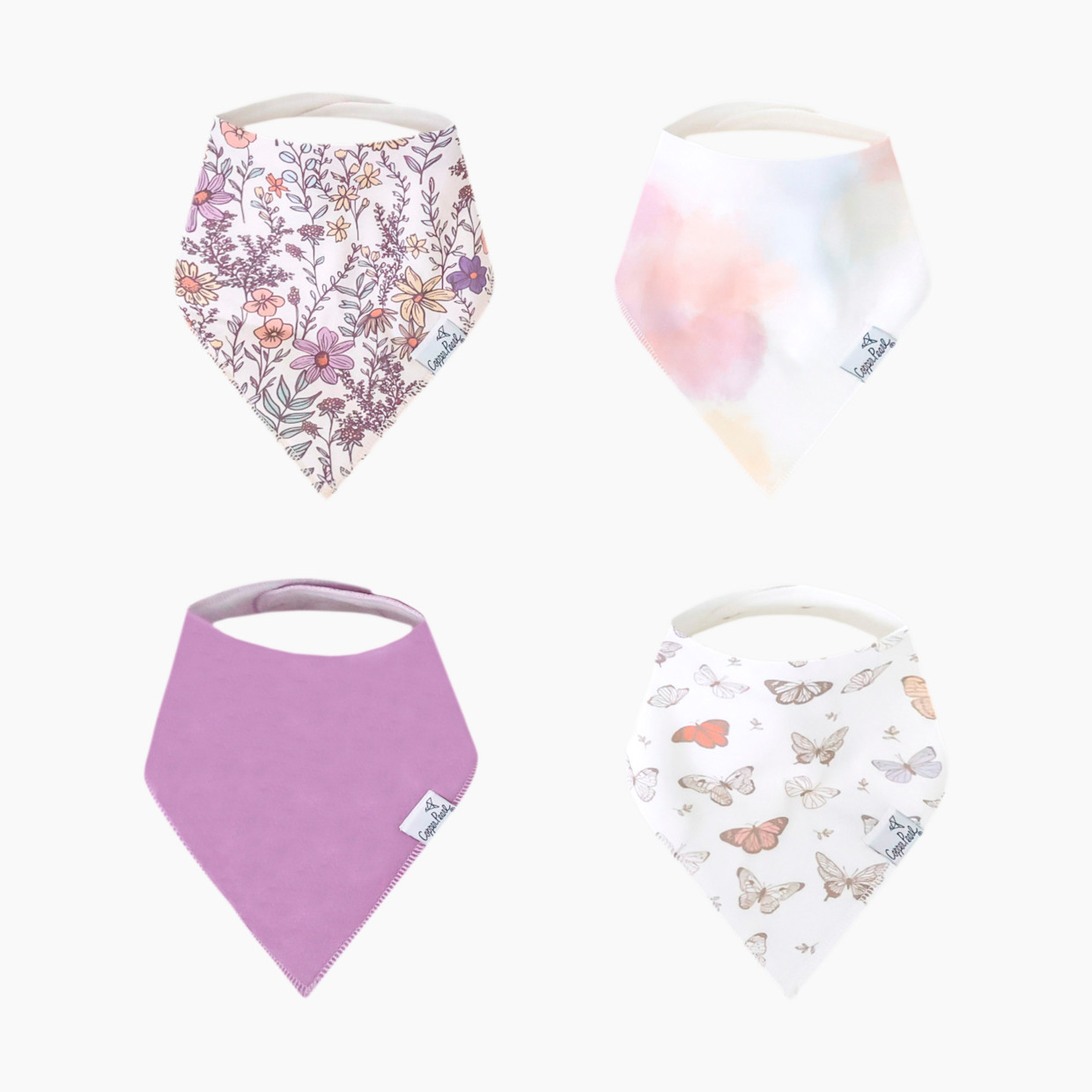 Copper Pearl Printed Bandana Bib Set (4-Pack) - Flora.