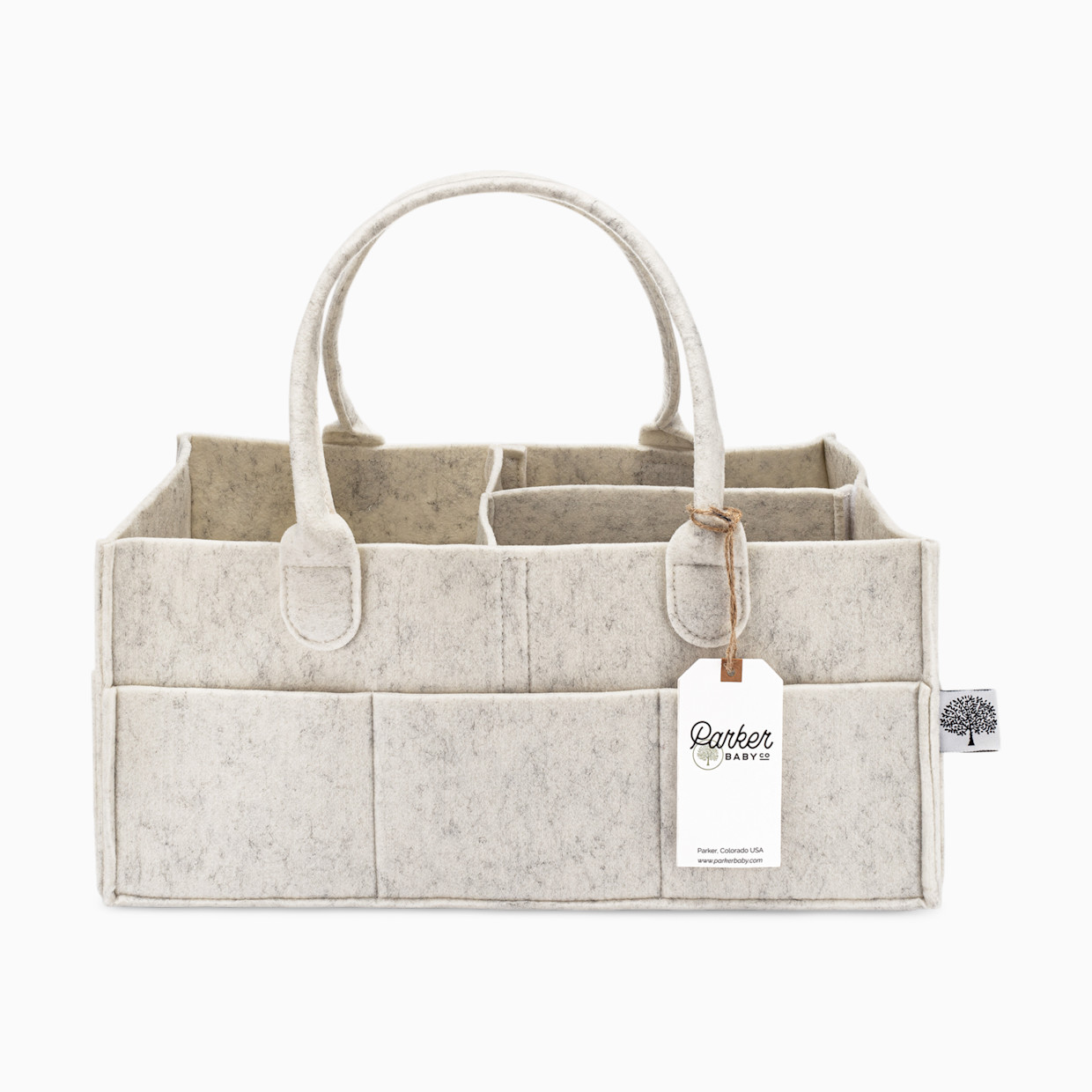 Parker Baby Co. Diaper Caddy - White, Large.