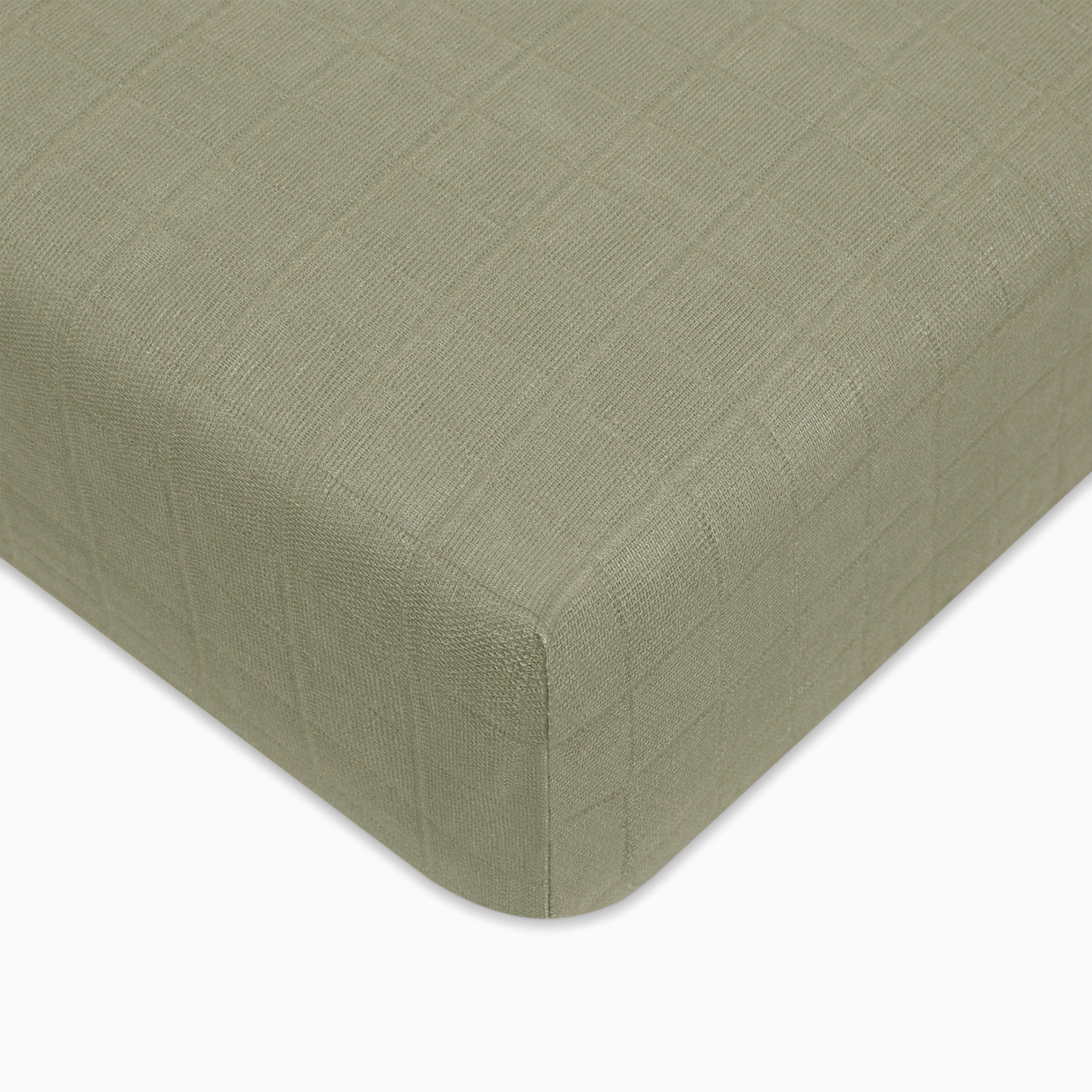 babyletto Crib Sheet in GOTS Certified Organic Muslin Cotton - Matcha.