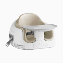 Bumbo 3-in-1 Multi-Seat for 6 to 36 Months, Travel Baby Feeding & Play Floor Seat, All-in-One Portable Booster with Tray & Toddler High Chair, Taupe