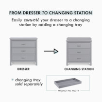 DaVinci Charlie 3-Drawer Dresser in Grey DaVinci Charlie 3-Drawer Dresser in Grey