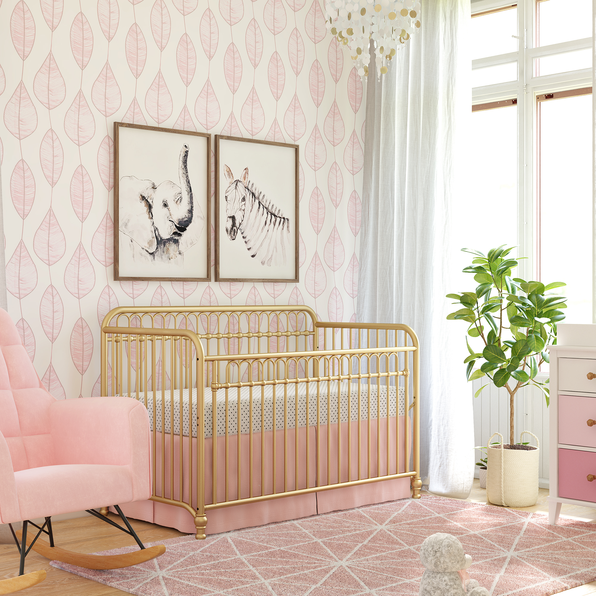 Little Seeds Raven 3in1 Metal Crib Gold Babylist Shop