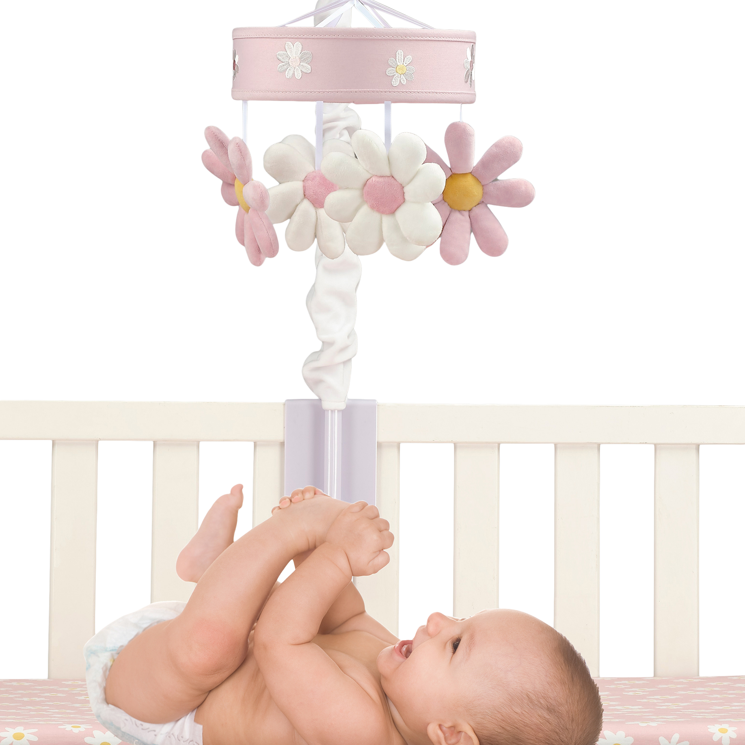 Lambs & Ivy Musical Baby Crib Mobile - Daisy Dreams.