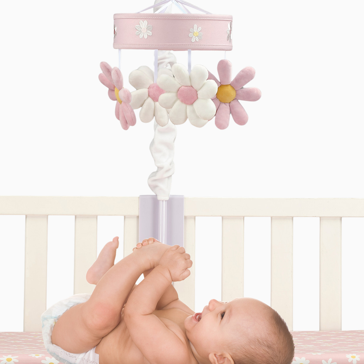 Lambs & Ivy Musical Baby Crib Mobile - Daisy Dreams.