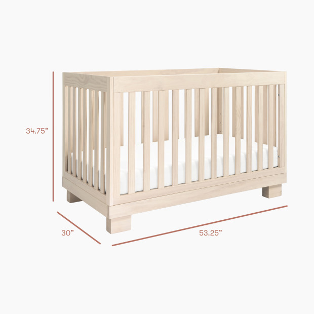 babyletto Modo 3-in-1 Convertible Crib with Toddler Bed Conversion Kit - Washed Natural.