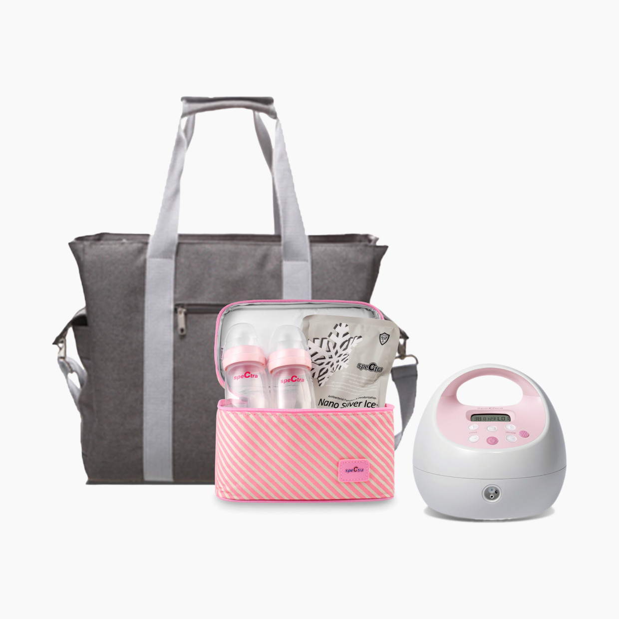 Spectra S2 Plus Electric Breast Pump with Tote Bag and Accessories.