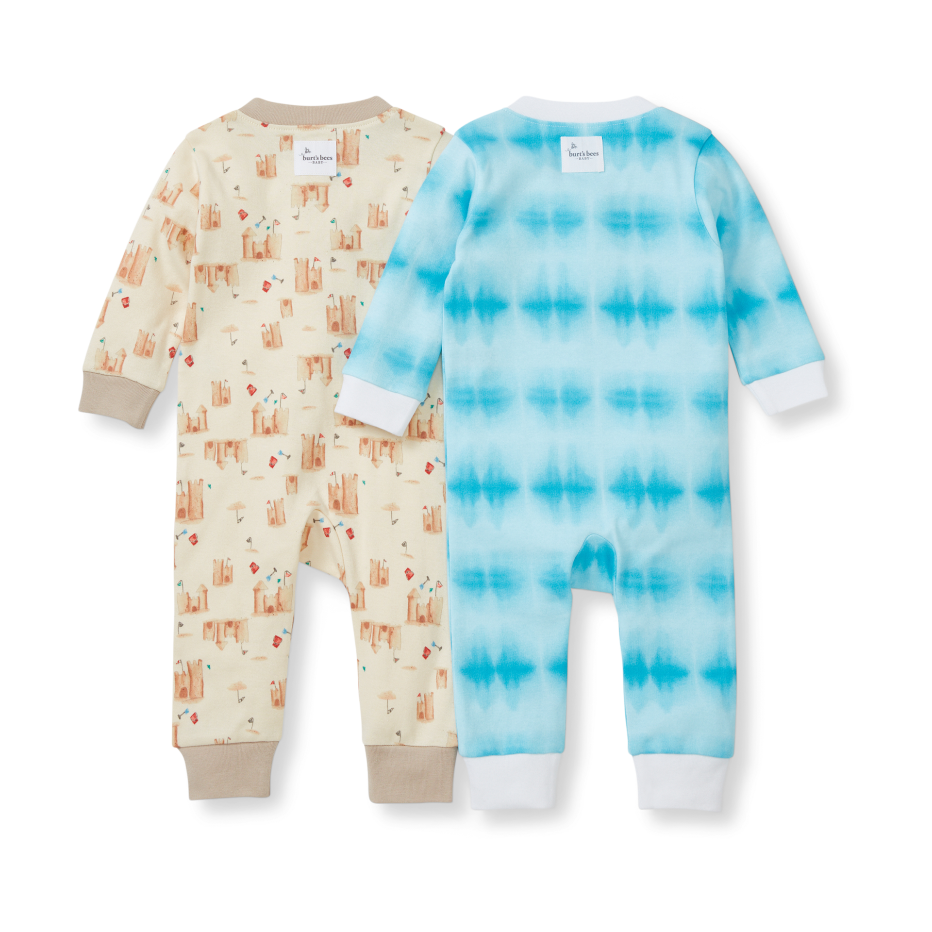 Burt's Bees Baby 2 Pack Sleep & Play Pajamas Organic Cotton Tan/Blue, Newborn Babylist Shop