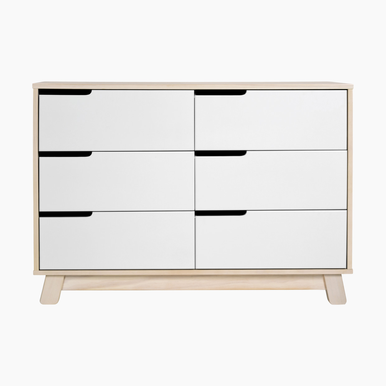 babyletto Hudson 6-Drawer Double Dresser - Washed Natural / White.