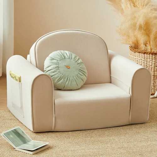 Tiny Land GentleSnug Kid Chair - Beige White.