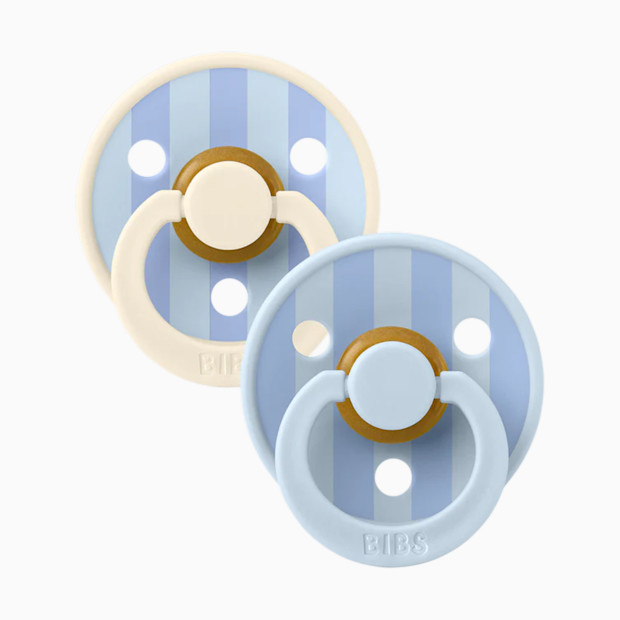 BIBS Studio Block Colour Natural Rubber Pacificier (2 Pack).