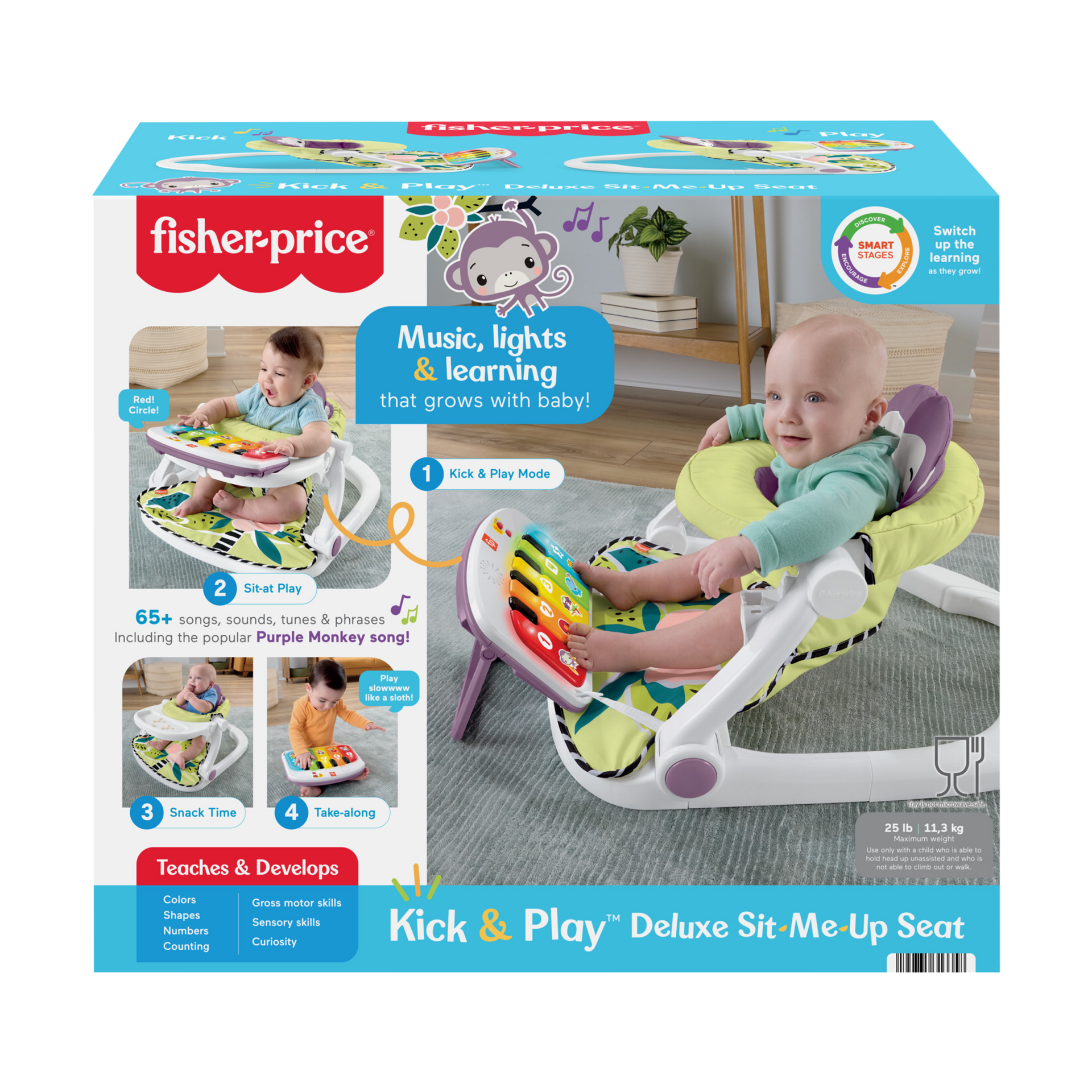 Fisher-Price Purple Monkey Deluxe Sit-Me-Up Seat.