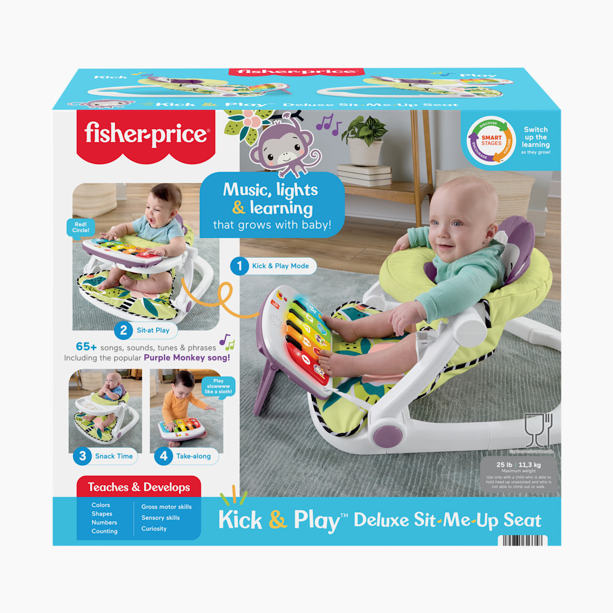 Fisher-Price Purple Monkey Deluxe Sit-Me-Up Seat.