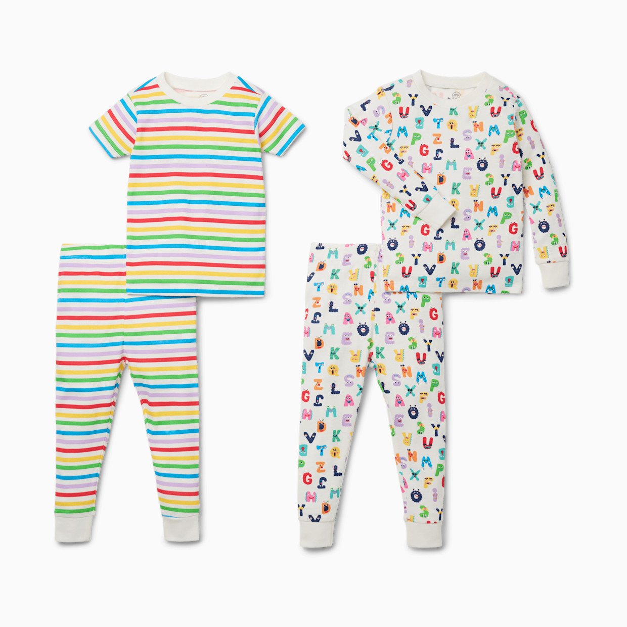 Small Story Pajamas Set 2 Pack - Alphabet Monsters, 4 T.