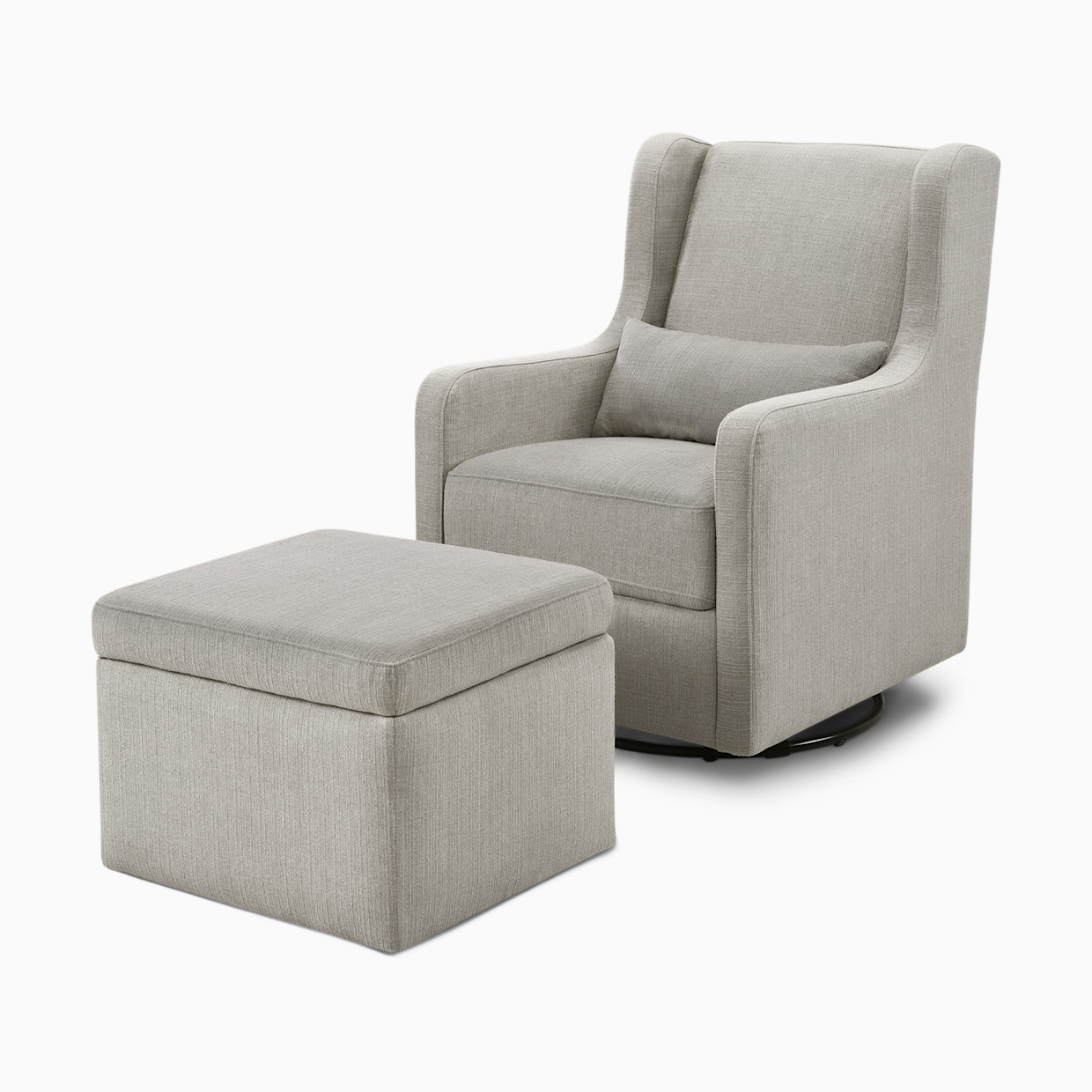 Carter's by daVinci Adrian Swivel Glider with Storage Ottoman - Performance Grey Linen.