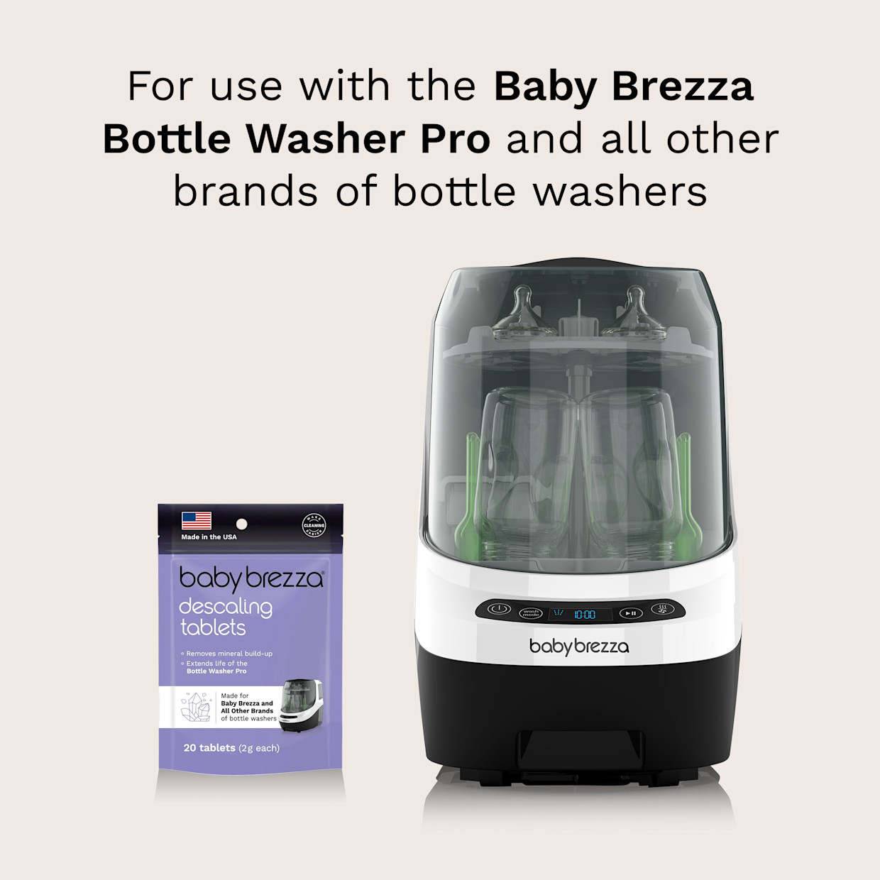 Baby Brezza Descaler Tablets for use with Bottle Washer Pro.