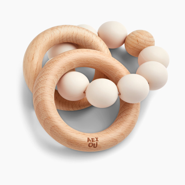 AEIOU Silicone & Wood Multi-Ring Teether.
