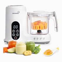 Grownsy Baby Food Maker with Steam Basket, One Step Baby Food Processor Steamer Puree Blender Grinder Mills Machine, Auto Cooking Grinding and Sterili-zing for Healthy Homemade Baby Food, BPA-Free