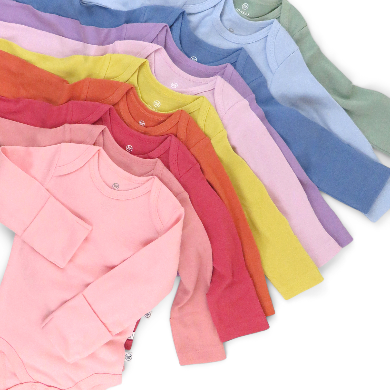 Honest Baby Clothing 10-Pack Organic Cotton Long Sleeve Bodysuits - Rainbow Gem Pinks, 0-3 M, 10.