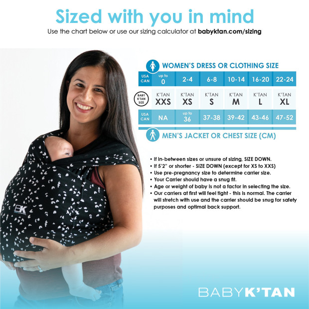 Baby K'tan Print Baby Wrap Carrier - Sweetheart, Large.