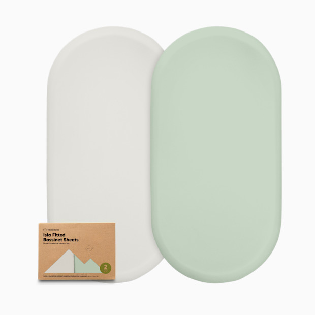 KeaBabies Isla Fitted Bassinet Sheets (2 Pack) - Sage.