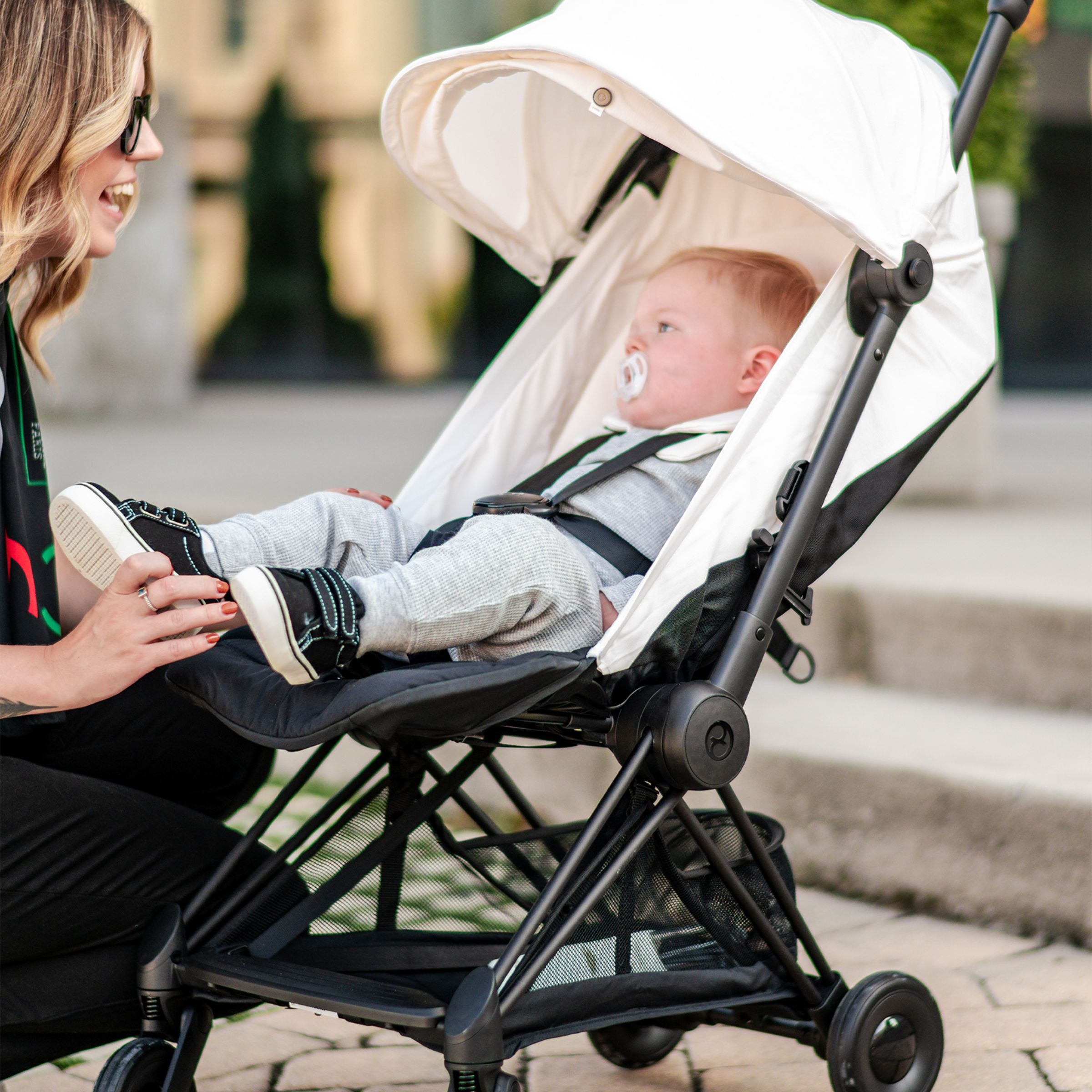 Cybex COYA Compact Lightweight Stroller - Matte Black/Off White.