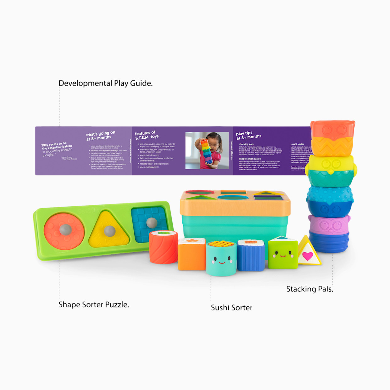 Sassy STEM Toys Baby Box Set (3 Toys).