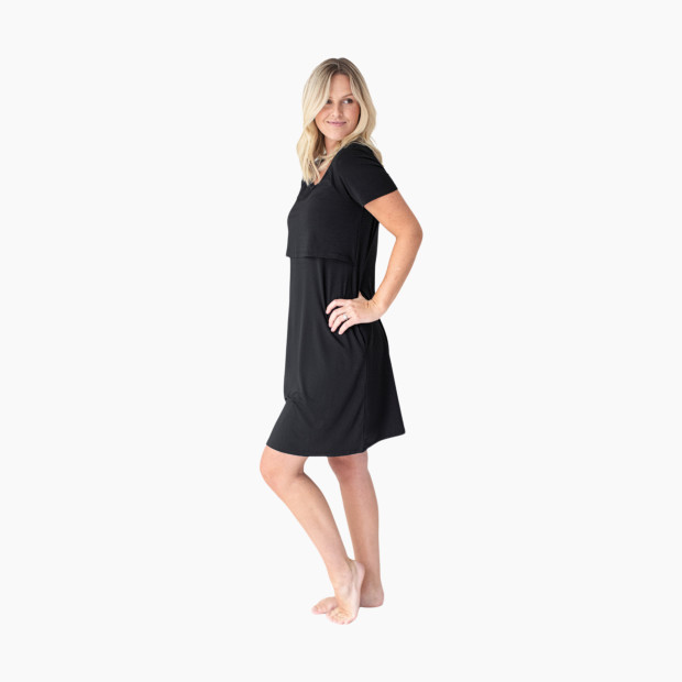 Kindred Bravely Eleanora Bamboo Maternity & Nursing Lounge Dress - Black, 1 X.