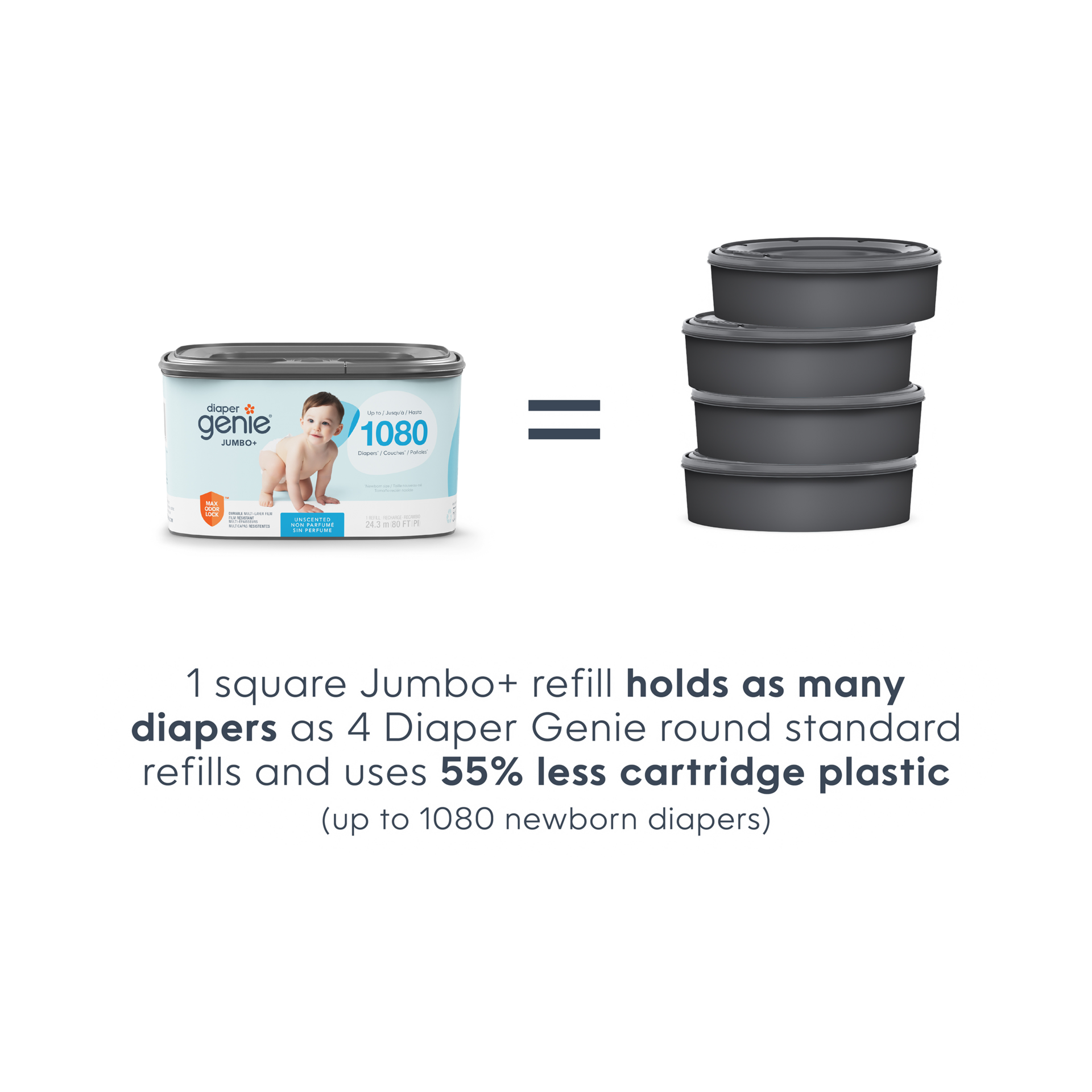 Diaper Genie Square Refill Bags (Compatible with Compact, Classic, Select Pails).