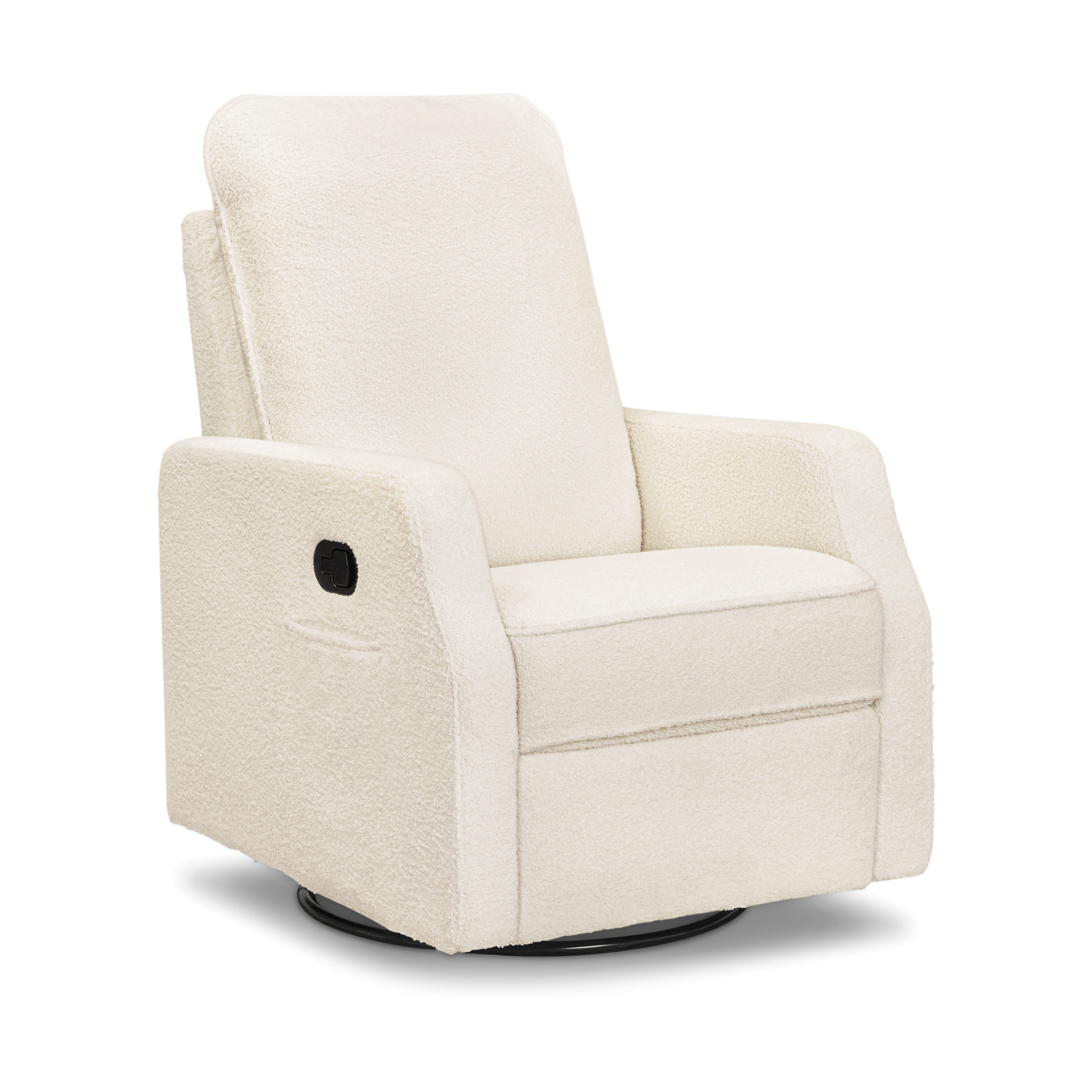 daVinci Lucas Pillowback Manual Swivel Recliner - Cozy Cream Boucle.