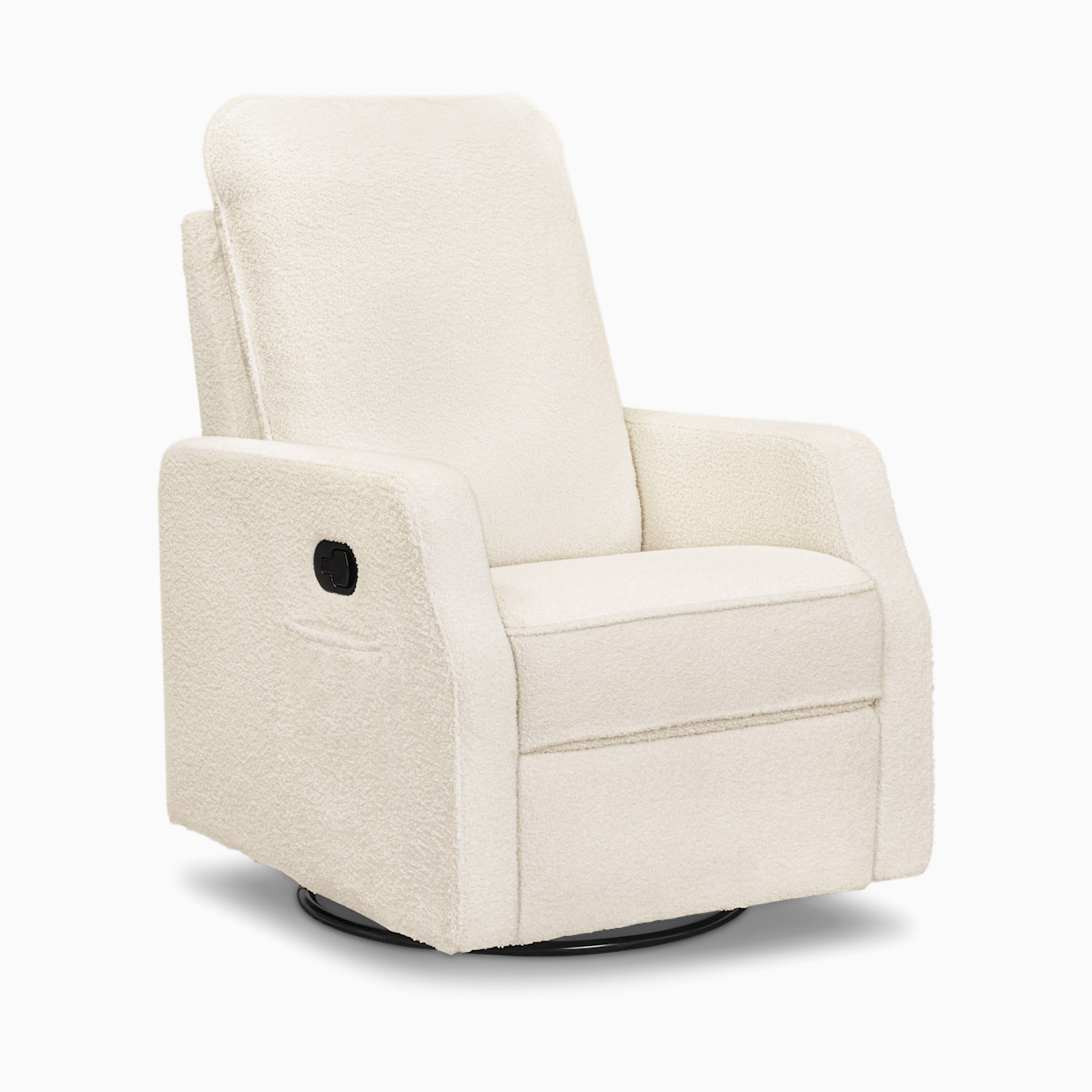 daVinci Lucas Pillowback Manual Swivel Recliner - Cozy Cream Boucle.