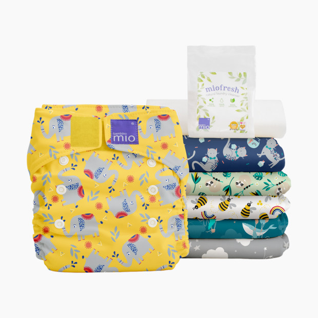 Bambino Mio Miosolo All-In-One Reusable Cloth Diaper Set (6 Pack) - Multi-Color.
