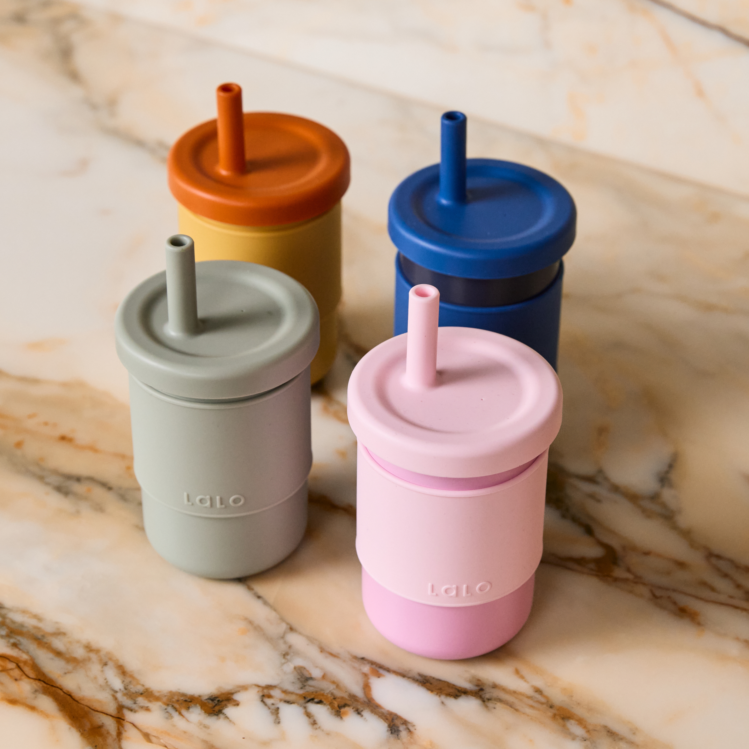 Lalo Stainless Steel Toddler Cup - Bubble Gum.