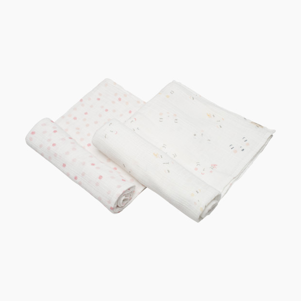 Pehr Swaddle (2 Pack) - Peek A Boo Pink & Hatched Dots.