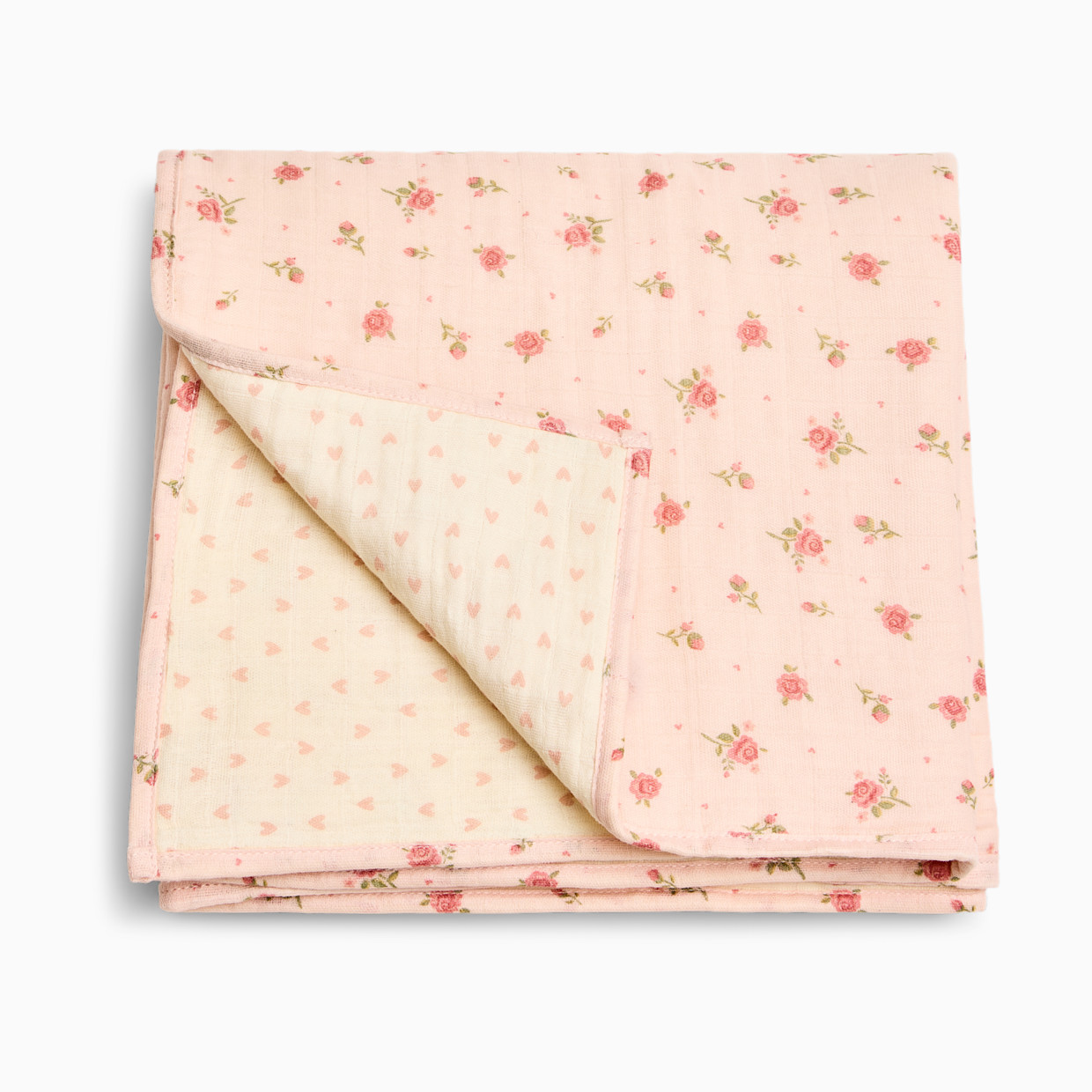Tiny Kind Organic Cotton Muslin Blanket - Little Roses.
