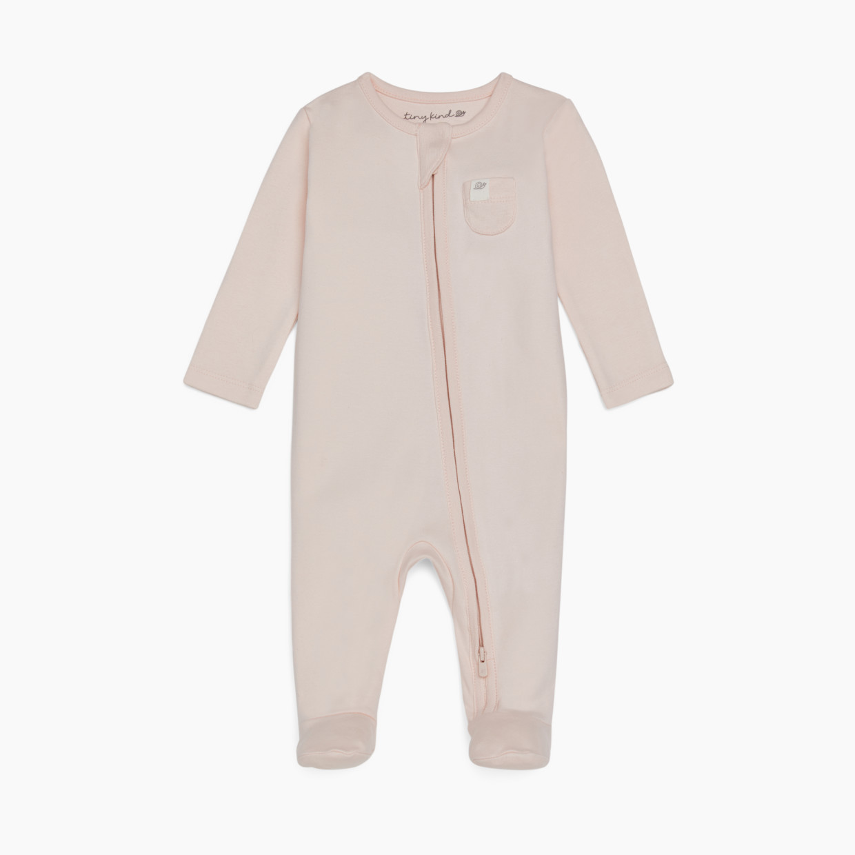 Tiny Kind Solid Zip Up Footie - Cloud Pink, Nb | Babylist Shop