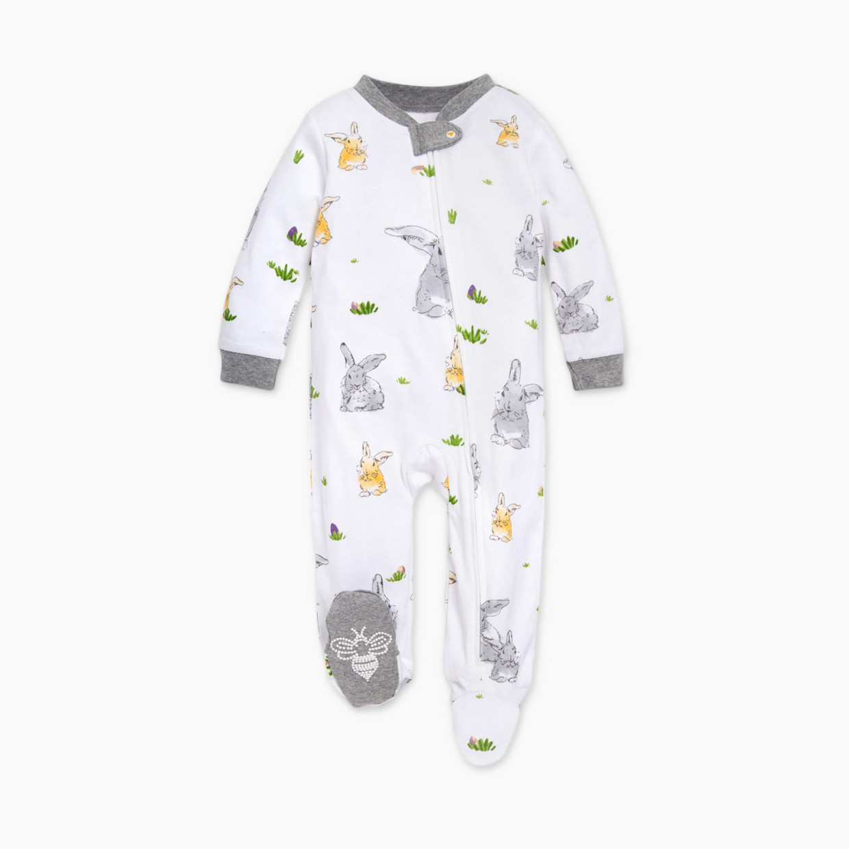 Burt's Bees Baby Organic Sleep & Play Footie Pajamas - Bunny Trail, 0-3 Months.