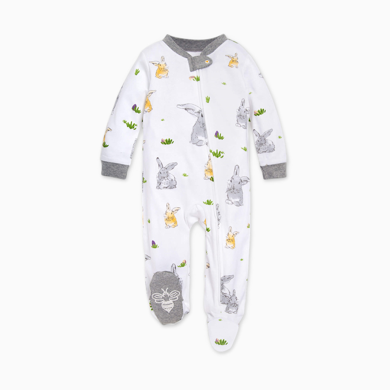 Burt's Bees Baby Organic Sleep & Play Footie Pajamas - Bunny Trail, Newborn.